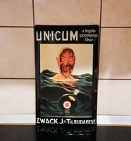 Unicumos fém reklámtábla 24,5 x 39 cm