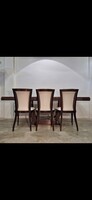 Eredeti art deco étkezőgarnitúra,  asztal, 8 szék bőr kárpittal