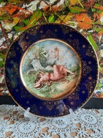 Pirkenhammer, kobaltkék porcelán tányér, 1930 évekből