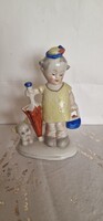 Kislány esernyővel porcelán