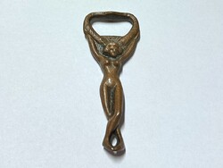 Antik bronz női akt sörnyitó - fém réz meztelen nő sörbontó