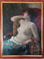 Záhonyi Géza 100 éves olaj/vászon festmény (80x60 cm) makulátlan keretben