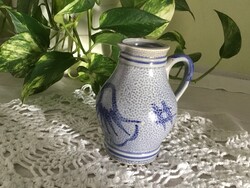 Vintage sómázas 13 cm-es kőedény/tejszínes kancsó