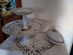 Giga Hollóházi porcelán süteményes kínáló!