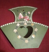 Wooden Austrian Folk holder handpainted in very good condition 19 cm x 19cm