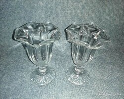 Üveg fagyis, desszertes kehely párban, 15,5 cm magas (A8)