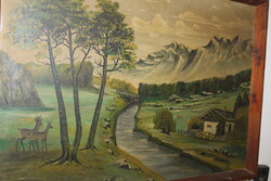 Antik szignált festmény 128