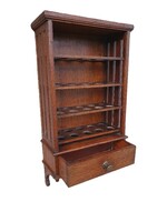 Antik szekrény kis keményfa bútor szecessziós jugendstil patika gyógyszer fűszer tartó fali