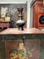 Antik japán bronz váza Meji korszak, keleti, ázsiai, kínai