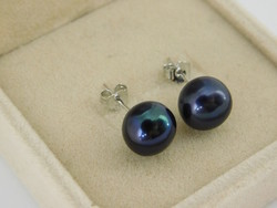 Gyöngy Ezüst 925 Fülbevalók 9 mm-es Gyöngyökkel - Gyönyörű színben