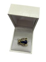 14k Bogár kitűző - lápisz lazuli