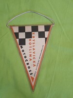 1972-es évekbeli Csehszlovák, Motoros, Motocross versenyről zászló, első, jó állapotban, 20 x 14 cm