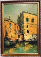 Ifj. Vigyázó László Vila Velence KERETEZVE 112x82cm