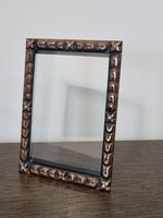 Régi iparművészeti réz /bronz képkeret 17x12 cm