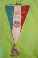 1971-es évekbeli Lengyel, Katonai Motoros kllub zászló, első tulajdonostól, jó állapotban, 34 x18 cm