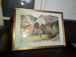 H.Susan, számozott, grafitszignós litográfia, 48x69 cm fészekméretű, hibátlan, üvegezett keretben