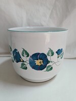 Herendi village pottery majolica, petunia patterned flower pot - normal size 13 x 15 cm