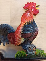 Nagyméretú,kakas kolomp/csengő öntött vasból készült, falra szerelhető