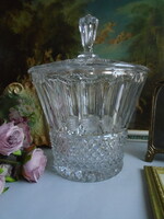 Kristály  bólés, stb.  hatalmas  36 cm. magas  fedeles tároló, kínáló.