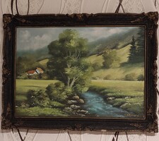 Osvald Elisabeta olaj vászon festmény  Blondel keretben eladó!