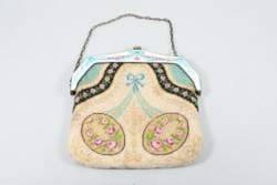 Szecessziós ezüst színházi táska zománcolt,hibátlan