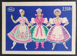 Gyb31 / 1962 Népviselet gyufacímke pár nagy méret 94x68 mm