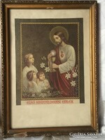 Első szentáldozási emléklap, emlék üvegezett régi keretben