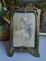 Szecessziós  képkeret. 12.5 x 20.5 cm.