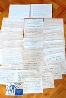 Magyar nóta kottagyűjtemény, kb. 100 darab, nyomtatott és kézzel írt, 1960-as évekből