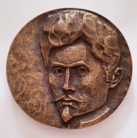 Petőfi Sándor Plakett (Czinder Antal) "hol sírjaink domborulnak..." Bronz, 67 mm-es saját dobozában
