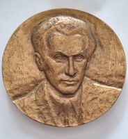 Radnóti Miklós / Költészeti Biennálé Győr" nagyméretű bronz díj plakett   10 cm