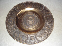 KÜLÖNLEGES  EGYEDI,IPARMŰVÉSZ  BRONZ-RÉZ  FALITÁL  / nehéz /  80dkg  18cm
