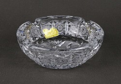 1U849 Régi cseh csiszolt kristály hamutál 12 cm
