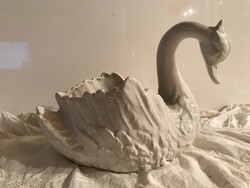 TÁL- HATTYÚ - 24 x 18 x 16 cm - PORCELÁN - RÉGI - OSZTRÁK - HIBÁTLAN