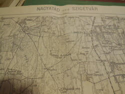 Nagyatád - Szigetvár . katonai térkép a monarchia idejéből . Magyar Kir. Honvéd Térképészeti Hivatal
