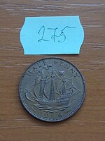 ANGOL ANGLIA 1/2 HALF PENNY 1966 II. Erzsébet királynő, Bronz  275