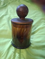 Régi vintage barna gyógyszertári, patika, patikus üveg,1950- 1960-as évekből. 20 x 11 cm. Patikai,