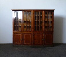 1T159 Antik osztrák négyajtós üveges bécsi könyvszekrény 178 x 200 cm