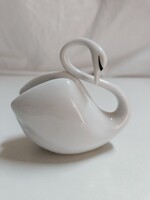 Hollóházi porcelán hattyú figura - 8 x 8, 5 cm