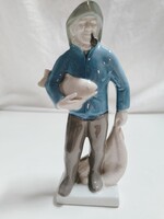 Grafenthal GDR német porcelán halász figura - 16 cm