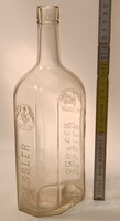 "S&G" Siegfried Gessler nyolcszögletű hasáb likőrösüveg (3382)