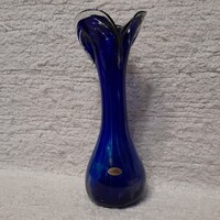 Német, kobalt kék üvegváza.28 cm.