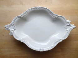 Herendi fehér barokk porcelán tál 23,5 x 35 cm