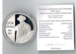 EZÜST 10000 FT  PP       CSÓK  ISTVÁN    CERTI