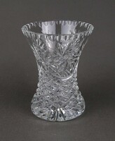 1U780 Régi csiszolt üveg váza 14.6 cm