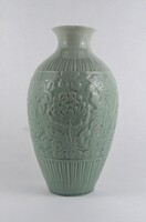 1T844 Régi nagyméretű halványkék kínai porcelán váza 27.6 cm