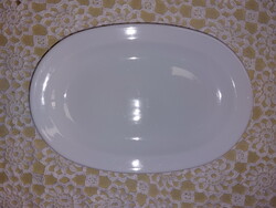 Fehér porcelán ovális asztalközép, kínáló, pecsenyés tál, fehér Apulum porcelán