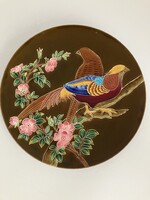 HATALMAS SCHÜTZ CILLI MAJOLIKA FALI TÁNYÉR, FÁCÁNOKKAL - 43 cm