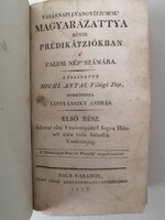 Vasárnapi evangéliumok magyarázattya rövid prédikátziókban a falusi nép számára 1829 NAGY-VÁRADON