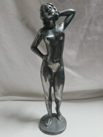 Alumínium öntvény női akt szobor, figura - 28,5 cm